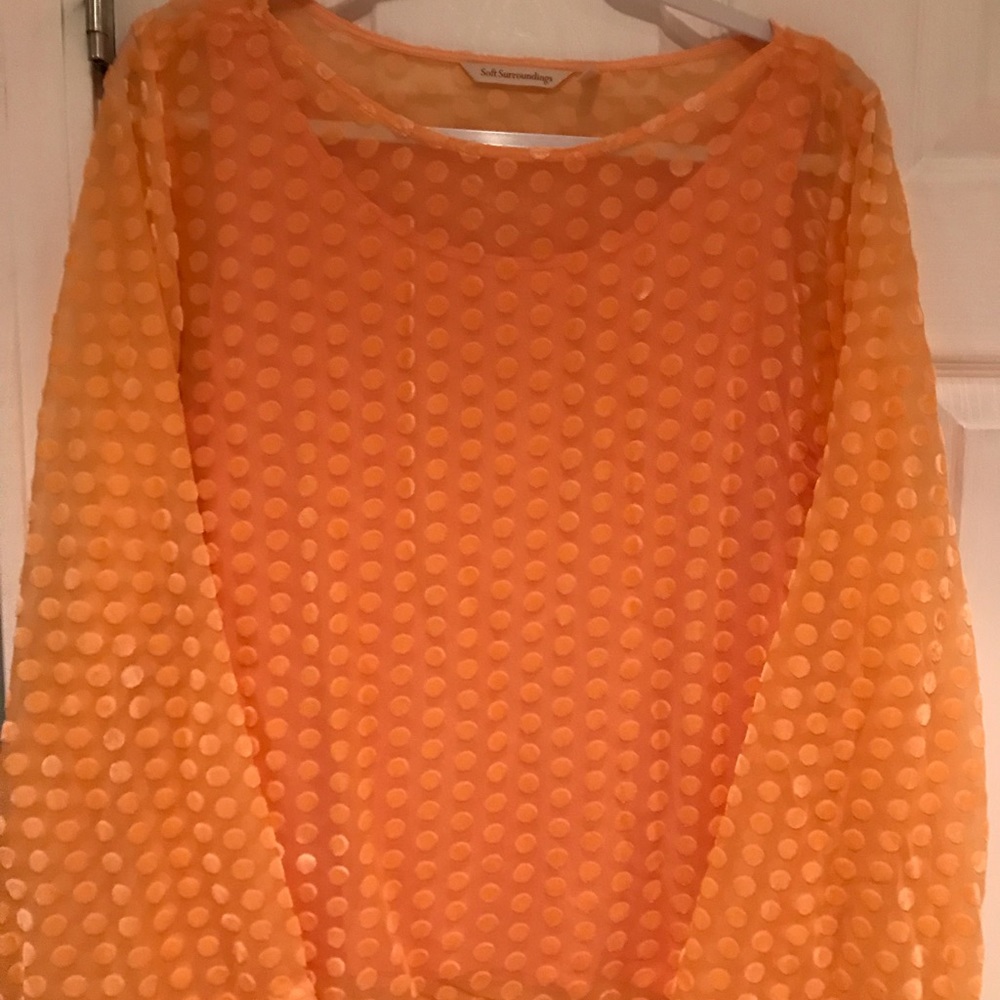 Soft Surrounding peach 2-piece top.